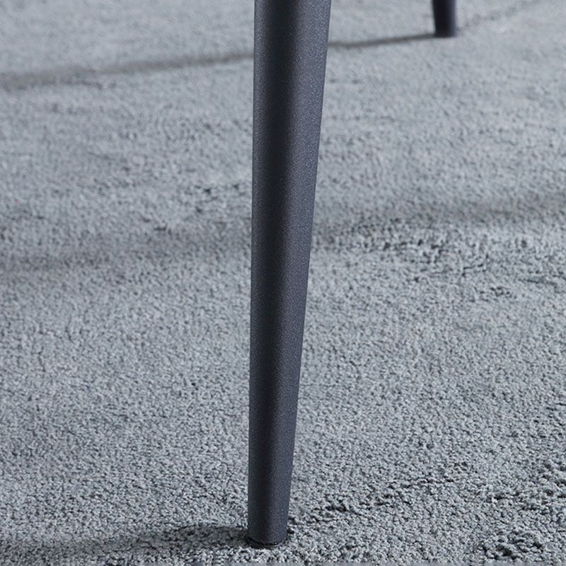 Contemporary Dining Sloped Arm Chair Matte Finish Leather Curved Parsons Chair