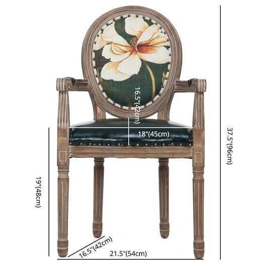 Farmhouse Dining Arm Chair King Louis Back Side Chair with Wood Legs for Home Use Clearhalo ' kitchen&dining_furn' 'Dining Chairs' 'Dining Tables & Seating' 'dining_chair' 'furn' 'furn_dining_chair' 'Furniture' 'furniture_dining_chair' 'Kitchen & Dining Furniture' 'kitchen' 1200x1200_53ab44bc-ab72-42eb-a14f-41b52d0c61bc
