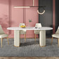 White Stone Top Dining Table Modern Oval Dining Table with Sled Base Clearhalo 'Dining Tables & Seating' 'Dining Tables' 'dining_table' 'Furniture' 'furniture_dining_table' 'Kitchen & Dining Furniture' 'kitchen' 'kitchen_dining_table' 1200x1200_53abff26-ae31-4992-b702-81090fee3b9e