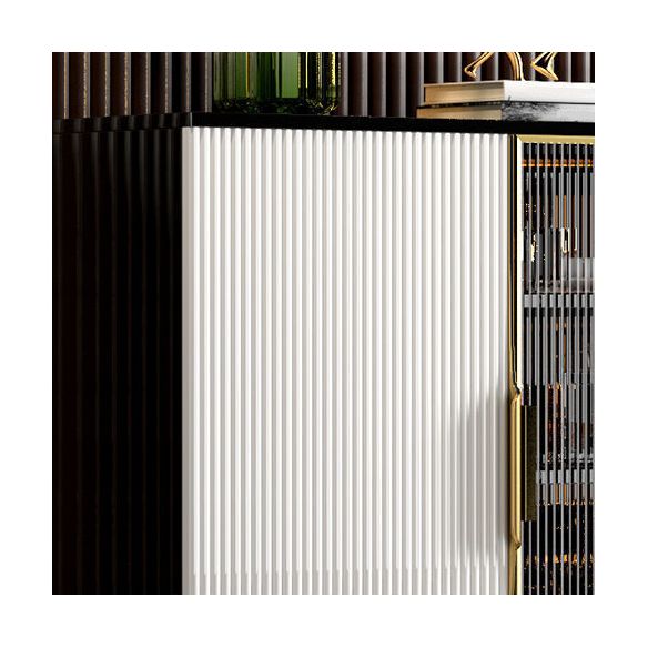 Porte in vetro in legno in stile glam Credenza a buffet con armadi