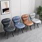 Black Steel Legs Dining Chairs Modern Armless Chair with Faux Leather Upholstered