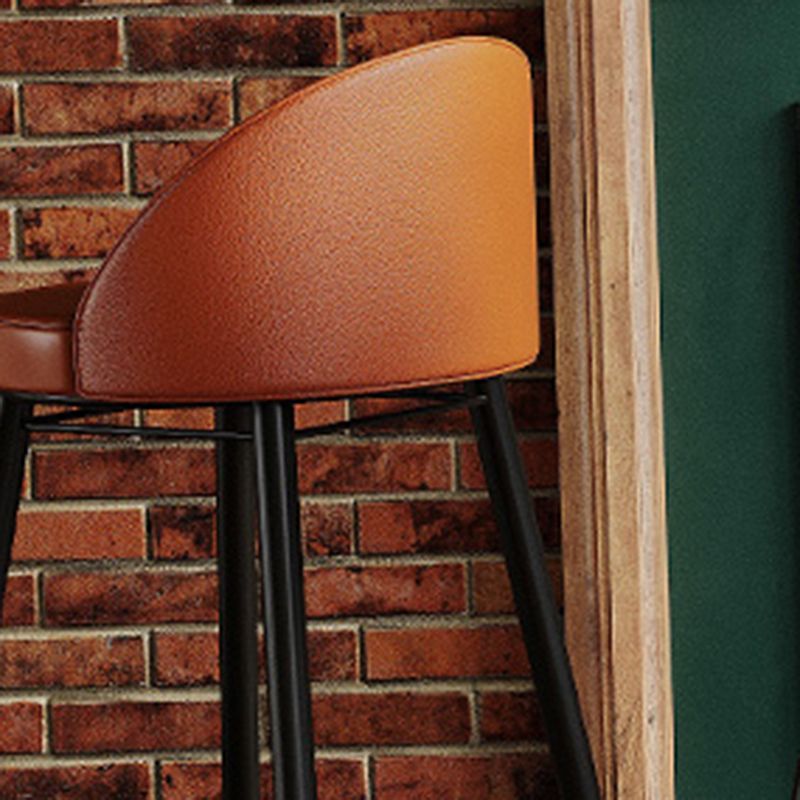 Faux Leather Armless Bar Stool Industrial Low Back Bar Chair with Metal Footrest Clearhalo 'Bar Furniture' 'Bar Stools' 'bar_stools' 'furn' 'furn_bar_stools' 'Furniture' 'Kitchen & Dining Furniture' 1200x1200_53ae1639-e2ec-473d-9a80-092de08145d1