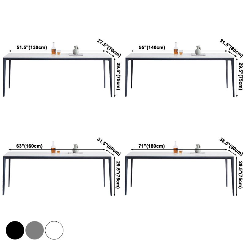 Minimalist Sintered Stone Standard Dining Table Rectangle Kitchen Dining Table with 4 Legs Base Clearhalo ' dining_table' 'Dining Tables & Seating' 'Dining Tables' 'furn' 'furn_dining_table' 'Furniture' 'furniture_dining_table' 'Kitchen & Dining Furniture' 'kitchen&dining_furn' 'kitchen' 'kitchen_dining_table' 1200x1200_53ae50ec-aea6-468c-af90-6a80cc369081
