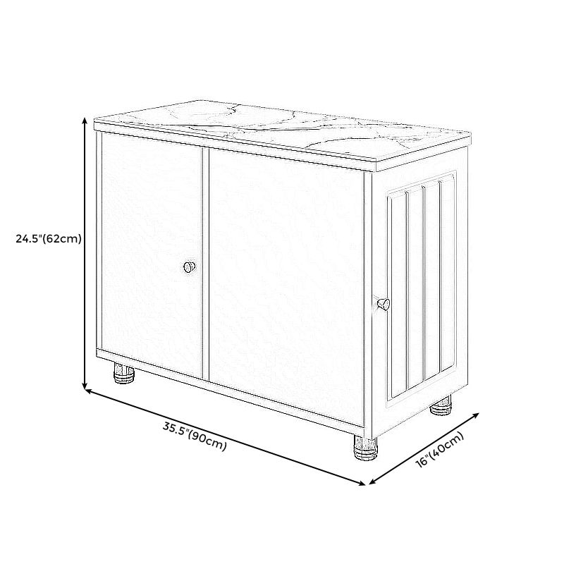 Couchtisch mit Radform /4 Bein Basis Basis -Slate -Top -Metall -Cocktailtisch