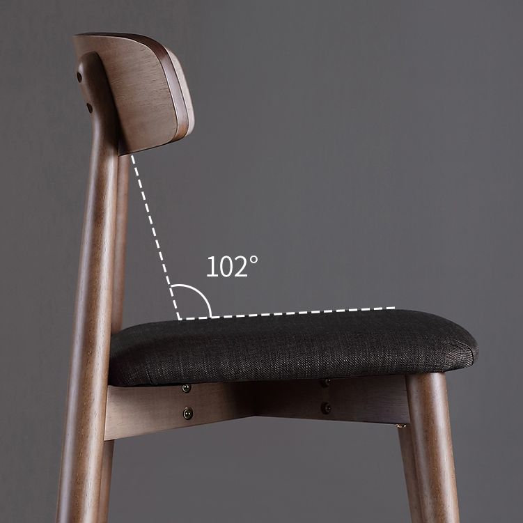 Eigentijdse stijl eetkamerstoel armloze eetkamerstoel met houten benen voor keuken