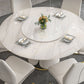 Round Dining Table Set with Padded Chairs 1/5/7 Pieces White Dining Set for Home