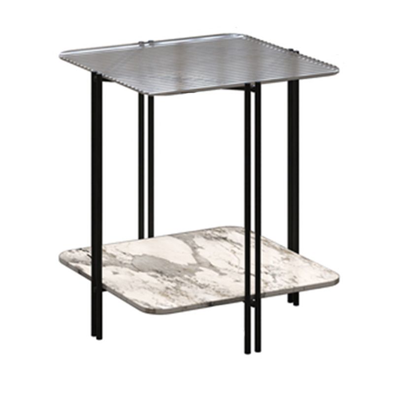 Tavolo da fascia alta a 4 gambe contemporanei tavolo di fascia alta vetro quadrata, 23,6 "di altezza