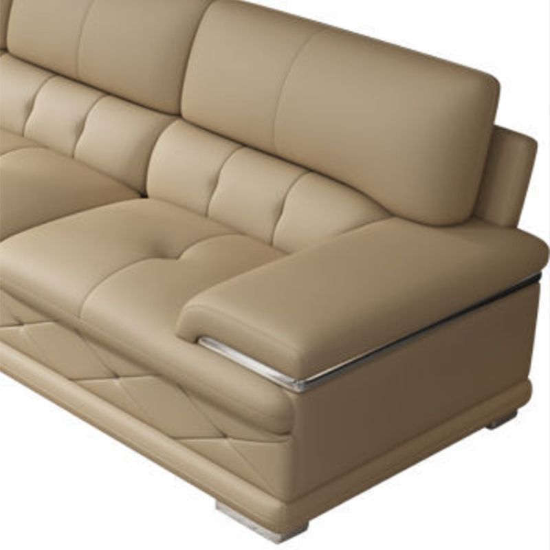 Upholstered Armrest Cushioned Back Sponge Padded Sofa Bed Grey/yellow Sofa Clearhalo 'furn' 'furn_sectionals' 'Furniture' 'Living Room Furniture' 'Sectionals' 1200x1200_53b30f5b-92cd-4105-ad5a-0f7d54c6749d