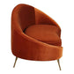 Glam with Arms Orange Chaise Round Arms for Bedroom Living Room