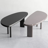 Free Form Solid Wood Dining Table Modern Furniture with Tripod Base in Matte Finish