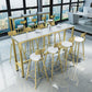 Glam Juego de mesa de bar de 1/2/5 piezas, mesa de bar rectangular con taburetes altos de metal para el hogar