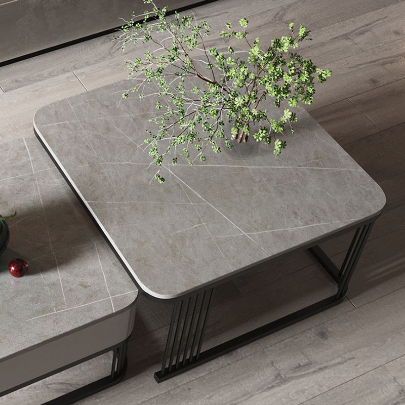 Square Nesting Coffee Table Set Slate Frame Coffee Cocktail Table with Drawer Clearhalo 'Coffee & Accent Tables' 'Coffee Tables' 'coffee_tables' 'furn' 'furn_coffee_tables' 'Furniture' 'Living Room Furniture' 1200x1200_53b45779-9523-49e4-bb9c-23d16130d9a9
