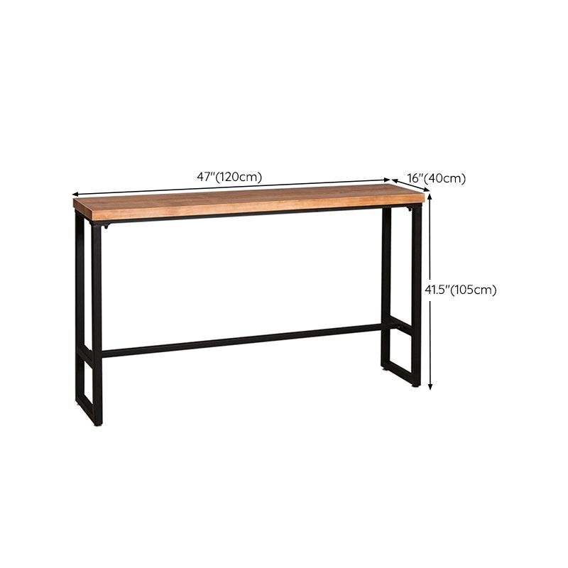 Industrial Rectangle Bar Table Solid Wood Trestle Base Bar Dining Table Clearhalo 'Bar Furniture' 'Bar Tables' 'bar_tables' 'furn' 'furn_bar_tables' 'Furniture' 'Kitchen & Dining Furniture' 1200x1200_53b5873f-78f1-442e-9796-39d154438e9e