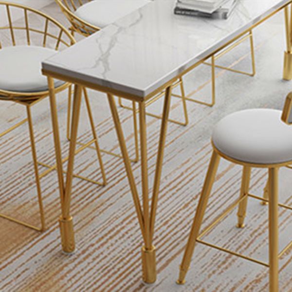 Tavolo da bar rettangolo superiore in marmo Tavolo da bistrot di lussuoso con 4 gambe in oro