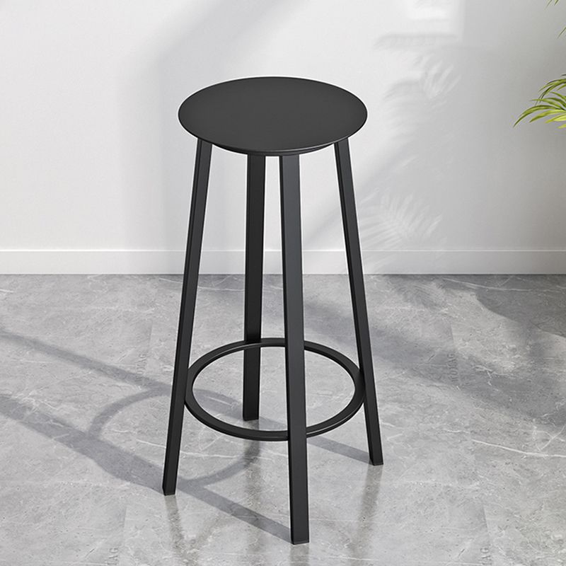 Modern Counter Round Bar Stool Armless Iron Bar Stool with Footrest and Swivel Clearhalo 'Bar Furniture' 'Bar Stools' 'bar_stools' 'furn' 'furn_bar_stools' 'furniture_bar_stools' 'Kitchen & Dining Furniture' 'kitchen&dining_furn' 'kitchen' 'kitchen_furn' Furniture' 1200x1200_53b82670-0bcc-4b06-a113-686e760a370a