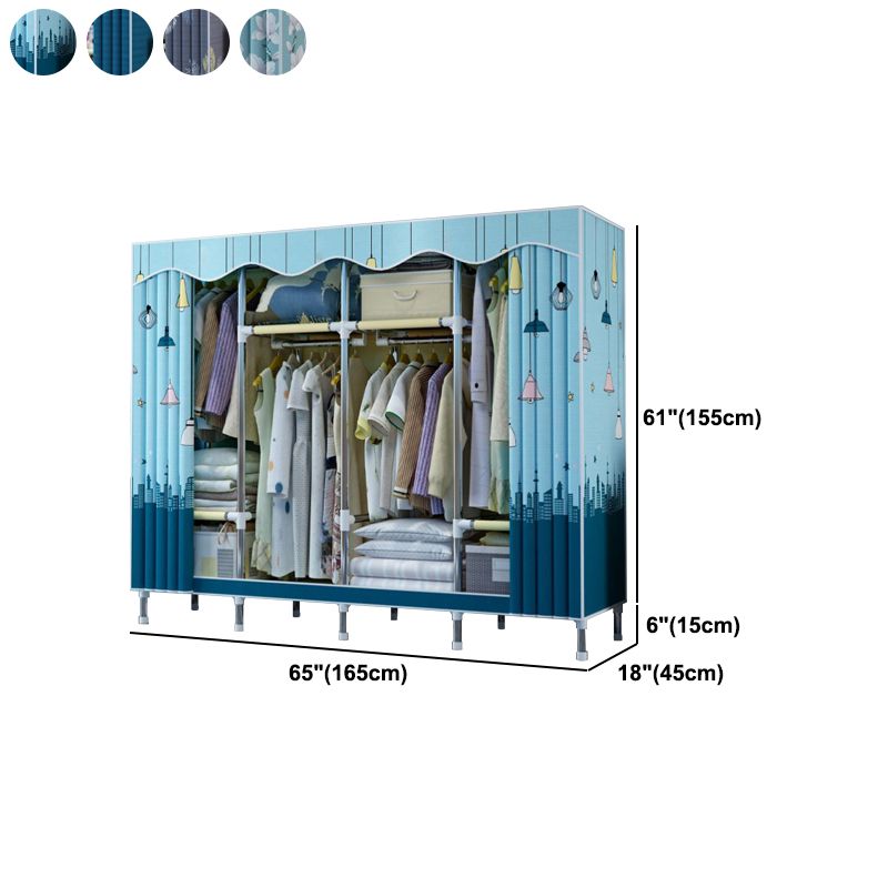 Modern Style Bedroom Wardrobe Armoire Metal Wardrobe Closet with Legs Clearhalo 'Armoires & Wardrobes' 'armoires_wardrobes' 'Bedroom Furniture' 'furn' 'furn_armoires_wardrobes' 'Furniture' 1200x1200_53b89fda-62fa-44d5-bed7-8c60110b2b1d