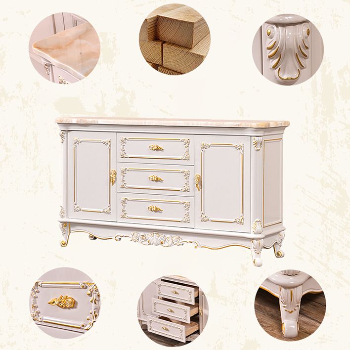 Sideboard in legno di quercia a 2 porte in stile glam per soggiorno