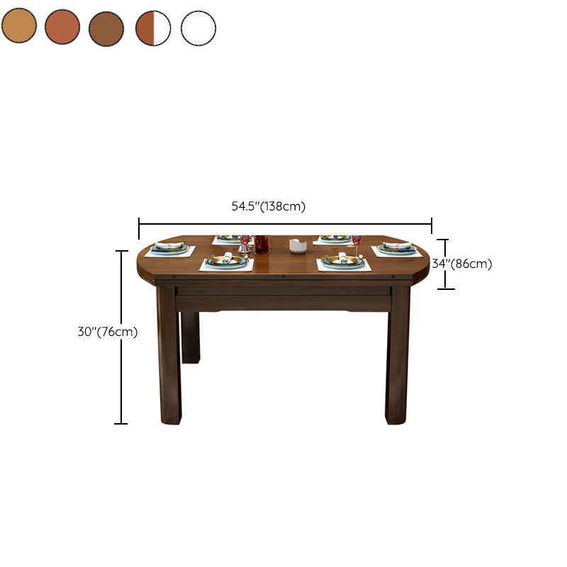 Extendable Dining Table Wood Dining Table for Kitchen Dining Room Clearhalo 'Dining Tables & Seating' 'Dining Tables' 'dining_table' 'furn' 'furn_dining_table' 'Furniture' 'Kitchen & Dining Furniture' 1200x1200_53b9e99d-d762-40c8-9a1e-97ecb7055f28