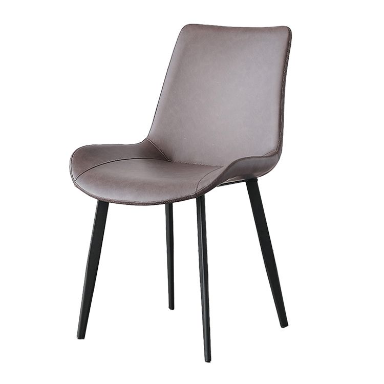 Contemporary Metal Dining Room Chairs Armless Leather Dining Chairs for Home Use Clearhalo ' kitchen&dining_furn' 'Dining Chairs' 'Dining Tables & Seating' 'dining_chair' 'furn' 'furn_dining_chair' 'Furniture' 'furniture_dining_chair' 'Kitchen & Dining Furniture' 'kitchen' 1200x1200_53bc02b4-25b1-4dea-8de5-0b6e630e9377