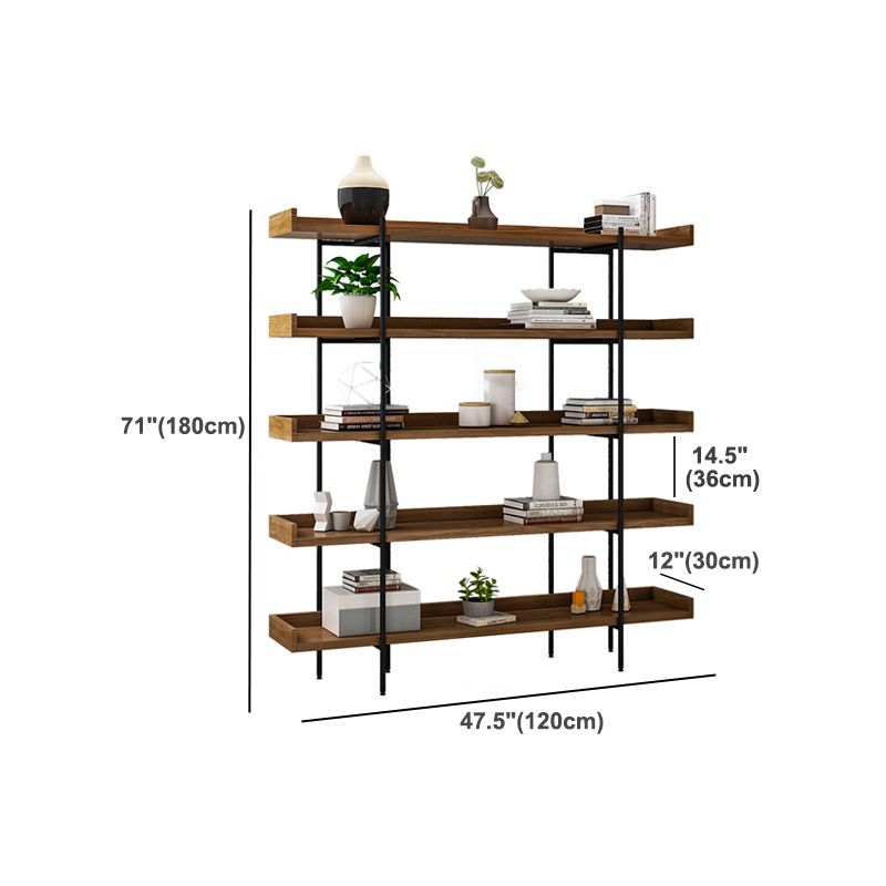 Metal Bookcase Industrial Book Shelf with Wood Rectangular Shelves Clearhalo 'Bookcases' 'furn' 'furn_bookcases' 'Furniture' 'furniture_bookcases' 'kitchen' 'kitchen_bookcases' 'Living Room Furniture' 'Office Furniture' 1200x1200_53be187a-16c1-40db-bb4a-20b53b71b971