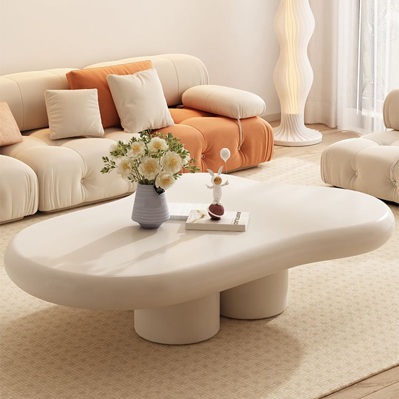Table basse ou table de cocktail en bois moderne, 4 pieds, table basse ou d'appoint, blanche