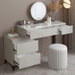 Contemporary Slate Top Vanity Dressing Table Wood 4 Drawer Vanity Set