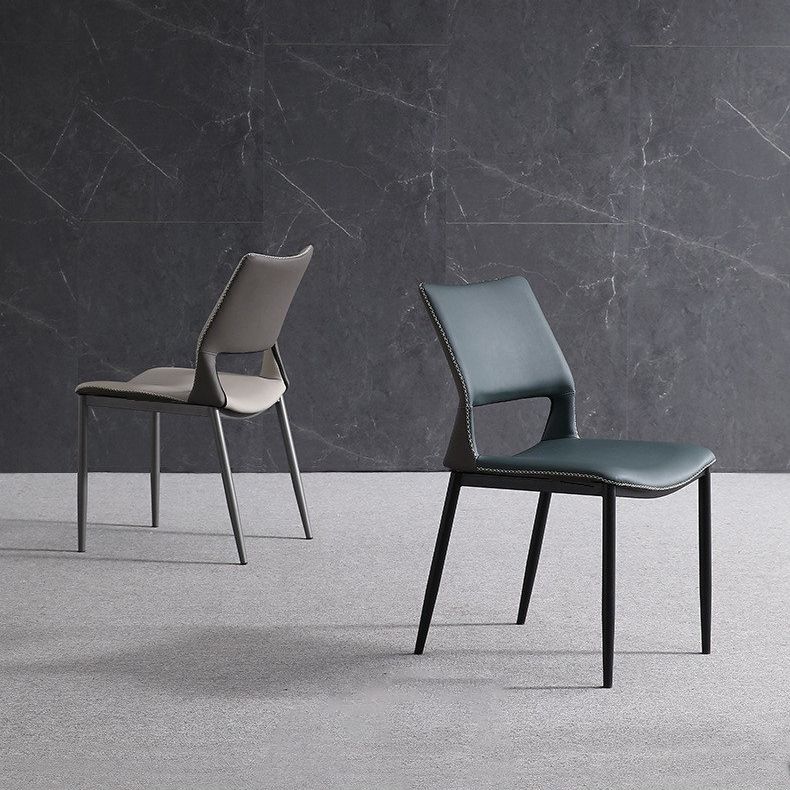 Chaises de salle à manger contemporaines chaise sans bras avec des jambes en métal pour la maison