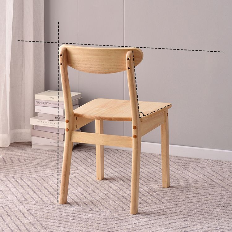 Scandinavian Rubberwood Open Back Side Chair Natural Wood Dining Chair Clearhalo ' kitchen&dining_furn' 'Dining Chairs' 'Dining Tables & Seating' 'dining_chair' 'furn' 'furn_dining_chair' 'Furniture' 'furniture_dining_chair' 'Kitchen & Dining Furniture' 'kitchen' 1200x1200_53c100d6-96c8-4453-af68-50557d1180a7