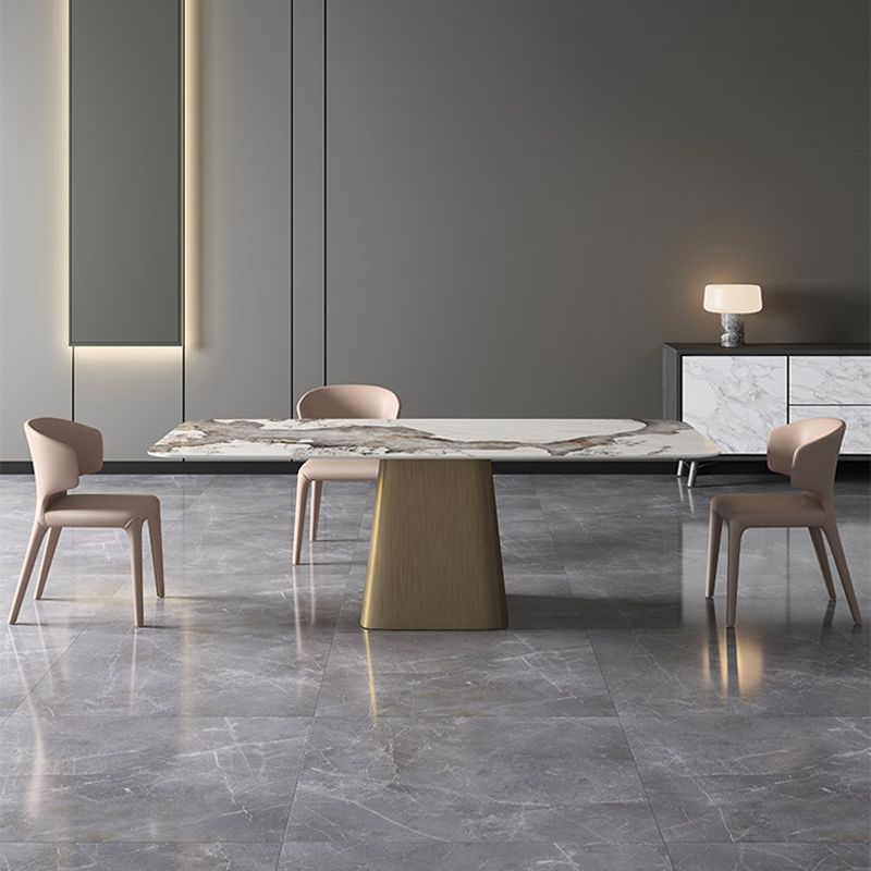 Rectangle Contemporary Dining Room Table White Sintered Stone Table with Pedestal Base Clearhalo ' dining_table' 'Dining Tables & Seating' 'Dining Tables' 'furn' 'furn_dining_table' 'Furniture' 'furniture_dining_table' 'Kitchen & Dining Furniture' 'kitchen&dining_furn' 'kitchen' 'kitchen_dining_table' 1200x1200_53c1afaf-d27e-4a07-987b-dfac70ebfef3