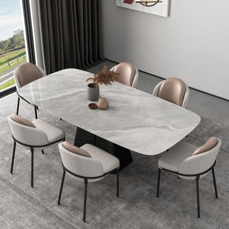Modern Sintered Stone Dining Table Set 1/5/6/7 Pieces Dining Set for Home Use Clearhalo 'Dining Room Sets' 'Dining Tables & Seating' 'dining_room_set' 'furn' 'furn_dining_room_set' 'Furniture' 'furniture_dining_room_set' 'Kitchen & Dining Furniture' 1200x1200_53c1c46f-de2e-41cd-8c65-334dcac92a08