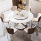 Round Pedestal Table Contemporary Style Stone Dining Site Table with Turntable Clearhalo 'Dining Tables & Seating' 'Dining Tables' 'dining_table' 'furn' 'furn_dining_table' 'Furniture' 'Kitchen & Dining Furniture' 1200x1200_53c1fc67-0f42-4584-bfc3-007c9aef00bc