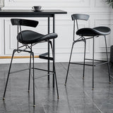 Industrial Leather Bristol Stool Matte Finish Footrest Low Back Barstool Clearhalo 'Bar Furniture' 'Bar Stools' 'bar_stools' 'furn' 'furn_bar_stools' 'Furniture' 'furniture_bar_stools' 'Kitchen & Dining Furniture' 1200x1200_53c26e09-05cd-4624-bb0a-866d688cb341