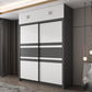Contemporary Grey and White Storage Cabinet Bedroom Cabinet with Sliding Doors Clearhalo &#39;Armoires &amp; Wardrobes&#39; &#39;armoires_wardrobes&#39; &#39;Bedroom Furniture&#39; &#39;furn&#39; &#39;furn_armoires_wardrobes&#39; &#39;Furniture&#39; 1200x1200_53c2f532-0b3b-4b36-806a-bf20b2e12c15