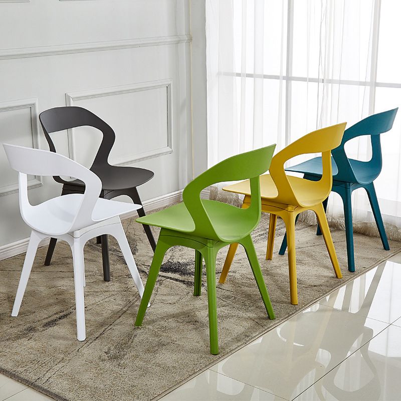 Scandinavian Home Side Chair Indoor Open Back Plastic Dining Room Chair Set Clearhalo ' kitchen&dining_furn' 'Dining Chairs' 'Dining Tables & Seating' 'dining_chair' 'furn' 'furn_dining_chair' 'Furniture' 'furniture_dining_chair' 'Kitchen & Dining Furniture' 'kitchen' 1200x1200_53c36222-321b-433f-a59f-72f05d6f4ec9