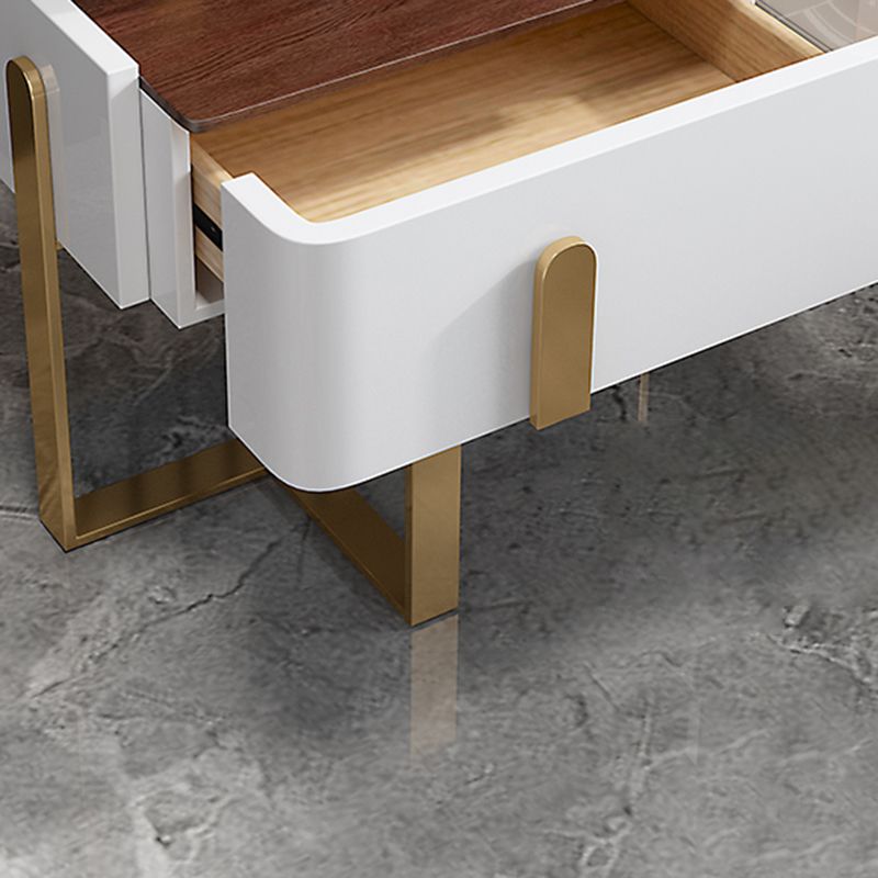 20 inch lang nachtkastje 1-lader imitatie houten glamour bed nachtkastje met benen