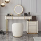 14.96" Wide Stone Makeup Counter Bright White Vanity Tables with Storage Drawers Clearhalo 'Bedroom Furniture' 'furn' 'furn_makeup_vanities' 'Furniture' 'Makeup Vanities' 'makeup_vanities' 1200x1200_53c55298-befe-4512-bf6b-1db69cdda214