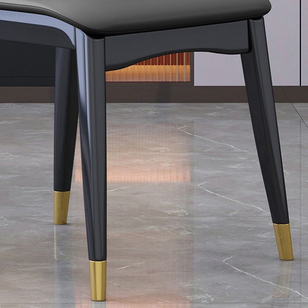 Industrial Rubberwood Solid Back Chair Matte Finish Upholstered Dining Chair with Black Legs Clearhalo ' kitchen&dining_furn' 'Dining Chairs' 'Dining Tables & Seating' 'dining_chair' 'furn' 'furn_dining_chair' 'Furniture' 'furniture_dining_chair' 'Kitchen & Dining Furniture' 'kitchen' 1200x1200_53c78cf1-dd73-4e96-a8e4-955dcab892a1