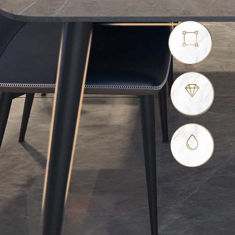 Metal Modern Rectangular Table Sintered Stone Table for Dining Room and Kitchen Clearhalo ' dining_table' 'Dining Tables & Seating' 'Dining Tables' 'furn' 'furn_dining_table' 'Furniture' 'furniture_dining_table' 'Kitchen & Dining Furniture' 'kitchen&dining_furn' 'kitchen' 'kitchen_dining_table' 1200x1200_53c7a093-169e-47d0-a985-ce4e0d4d2dd5