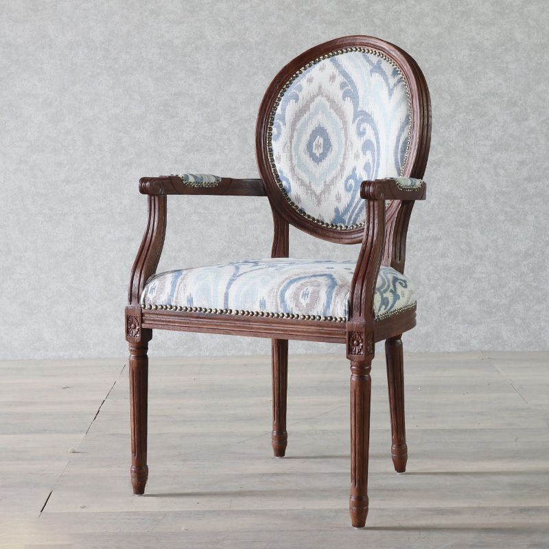 Farmhouse Fabric Dining Table Set 38"H King Louis Back Side Chair with Wooden Base for Restaurant Clearhalo ' kitchen&dining_furn' 'Dining Chairs' 'Dining Tables & Seating' 'dining_chair' 'furn' 'furn_dining_chair' 'Furniture' 'furniture_dining_chair' 'Kitchen & Dining Furniture' 'kitchen' 1200x1200_53c81168-4ea4-4e8c-ba73-aa428f39f5d3