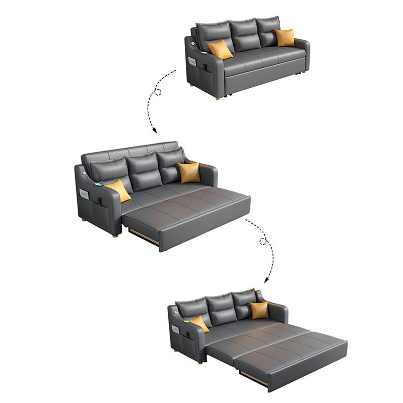 31 "幅の現代布団ソファベッドグレー枕バックスリーパーソファ