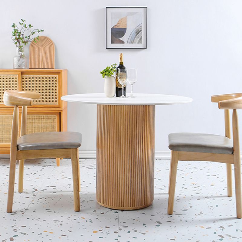 Modern Round Standard Height Dining Table Natural Base Pedestal Casual Dining Table Clearhalo 'Dining Tables & Seating' 'Dining Tables' 'dining_table' 'furn' 'furn_dining_table' 'Furniture' 'furniture_dining_table' 'Kitchen & Dining Furniture' 'kitchen' 'kitchen_dining_table' 1200x1200_53cad5c5-8340-428d-8121-d863b292edd5