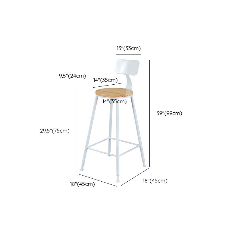 Contemporary Wood Seat Bar Stool Metal Bar Stool for Home Use Clearhalo 'Bar Furniture' 'Bar Stools' 'bar_stools' 'furn' 'furn_bar_stools' 'Furniture' 'Kitchen & Dining Furniture' 1200x1200_53cce866-1fd8-4b37-a77f-1a27b686149d