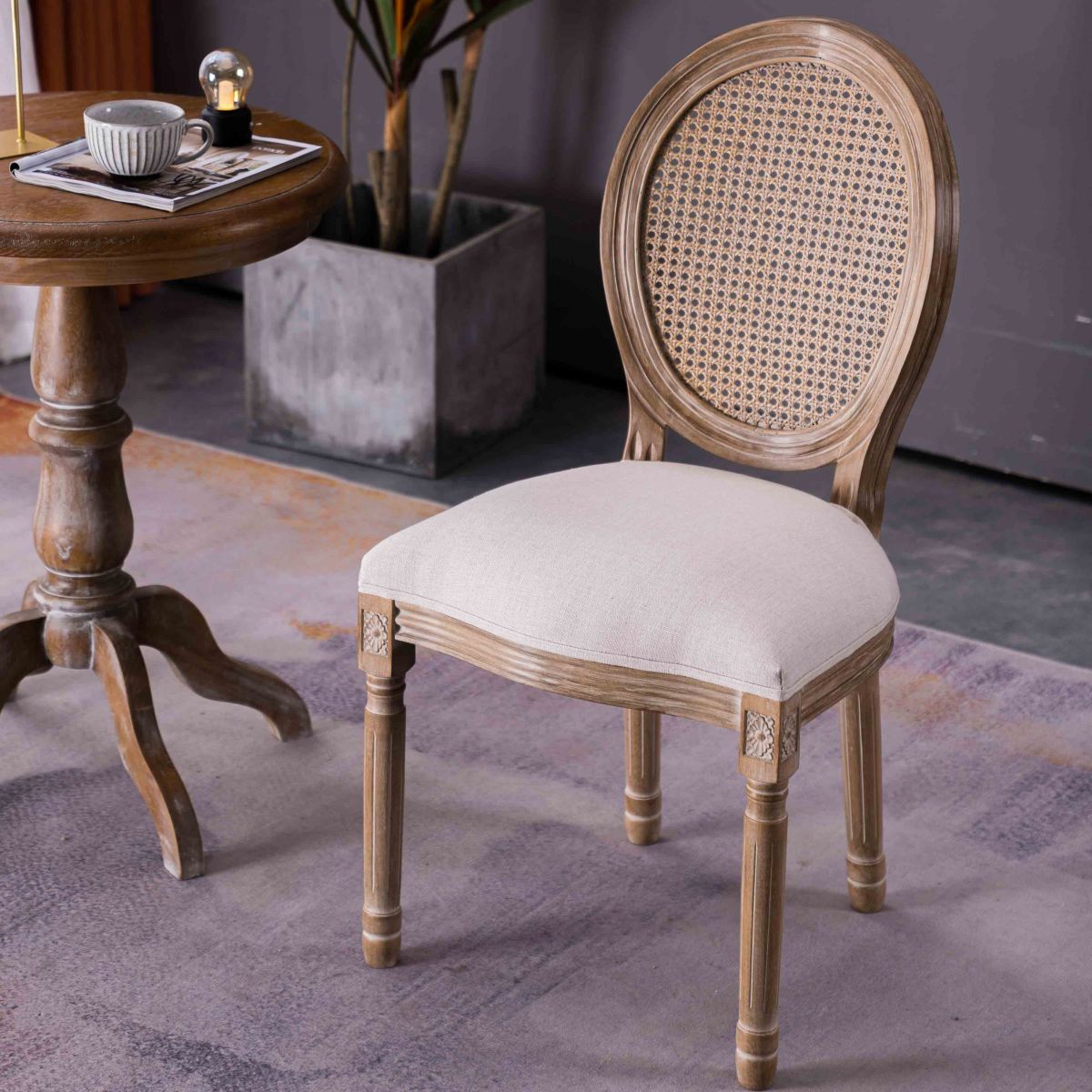 Upholstered Armless Dining Chairs King Louis Back Side Chair with Wood Legs Clearhalo ' kitchen&dining_furn' 'Dining Chairs' 'Dining Tables & Seating' 'dining_chair' 'furn' 'furn_dining_chair' 'Furniture' 'furniture_dining_chair' 'Kitchen & Dining Furniture' 'kitchen' 1200x1200_53ce3046-49bb-4386-b571-bc08595d5a5e