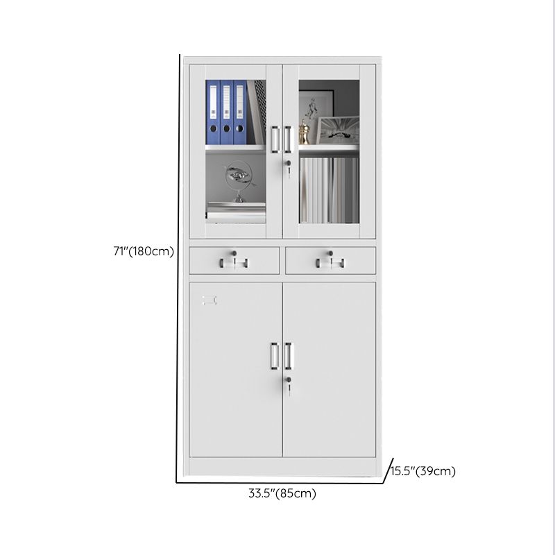 Traditional Cabinet Steel Locking Drawers and Storage Shelves Filing Cabinet Clearhalo 'Filing Cabinets' 'filling_cabinets' 'furn' 'furn_filling_cabinets' 'Furniture' 'Office Furniture' 1200x1200_53d063bb-8ca9-45e0-b397-69cde4720d7a