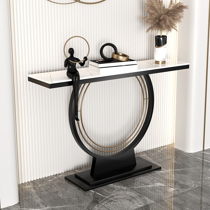 Tavolo da divano di divano console in pietra contemporanea tavolo da rettangolo per sala