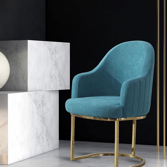 Glam Velvet Dining Room Chairs Upholstered Arm Chair for Restaurant Use