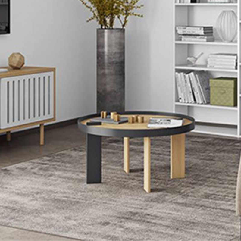 Scandinavian 2 Piece Round Bunching Tables with Wooden Legs and Top