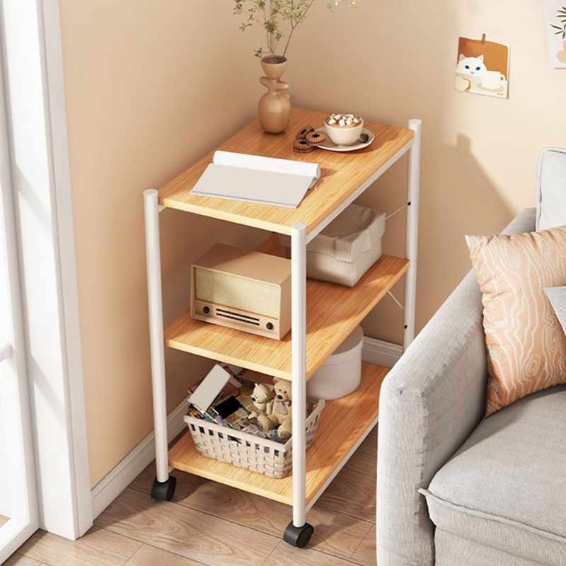 Modern Style Bookshelf Wooden Open Back Bookcase with Caster Wheels for Home Clearhalo 'Bookcases' 'furn' 'furn_bookcases' 'Furniture' 'Office Furniture' 1200x1200_53d425b8-908d-4cb4-a85c-0b1836747fb4