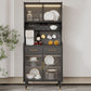 Ultra Modern Wood Dining Hutch Glass Doors Storage Cabinet for Dining Room Clearhalo 'Display & China Cabinets' 'display_china_cabinets' 'furn' 'furn_display_china_cabinets' 'Furniture' 'Kitchen & Dining Furniture' 1200x1200_53d746b1-4dd1-4255-be32-052ff9dee7f9