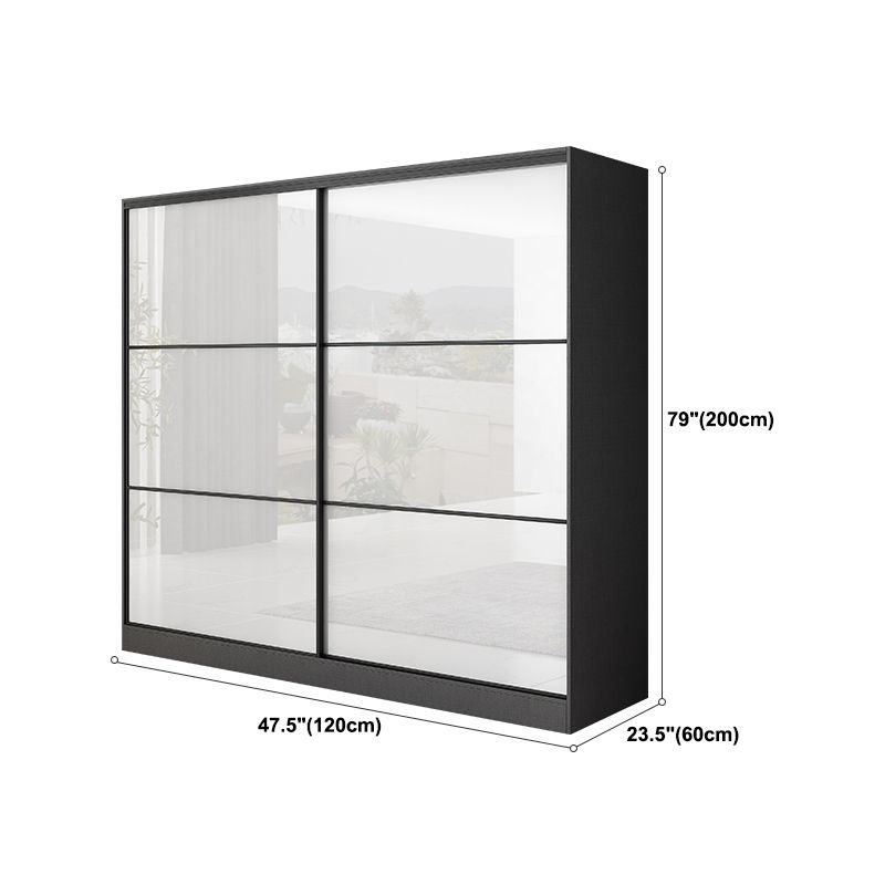 White and Black Wardrobe Armoire Engineered Wood Wardrobe Closet Clearhalo 'Armoires & Wardrobes' 'armoires_wardrobes' 'Bedroom Furniture' 'furn' 'furn_armoires_wardrobes' 'Furniture' 1200x1200_53d8d21c-3958-43e1-9a3e-a4fdf6589f84
